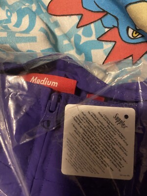 Supreme Inset Link Track Jacket Purple White Size Medium Supplex