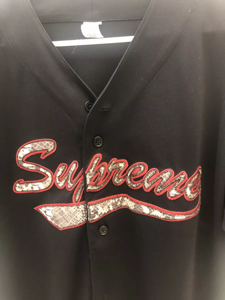 Snake Script Logo Baseball Jersey