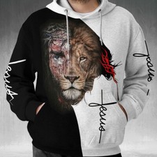 Jesus is my god my king my lord All Over Printed Hoodie Sweatshirt S-5XL