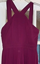 EUC - ELEGANT WOMEN’S LULU’S CRANBERRY FORMAL MAXI HALTER DRESS - SIZE MEDIUM