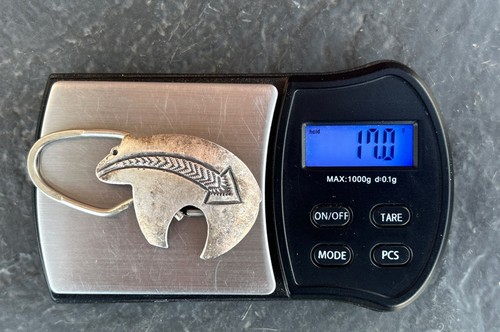 SCHLÜSSELRING INDIANER NAVAJO STERLING BÄR SIGNIERT BK 17 GRAMM 2 3/4 ZOLL - Bild 5 von 11