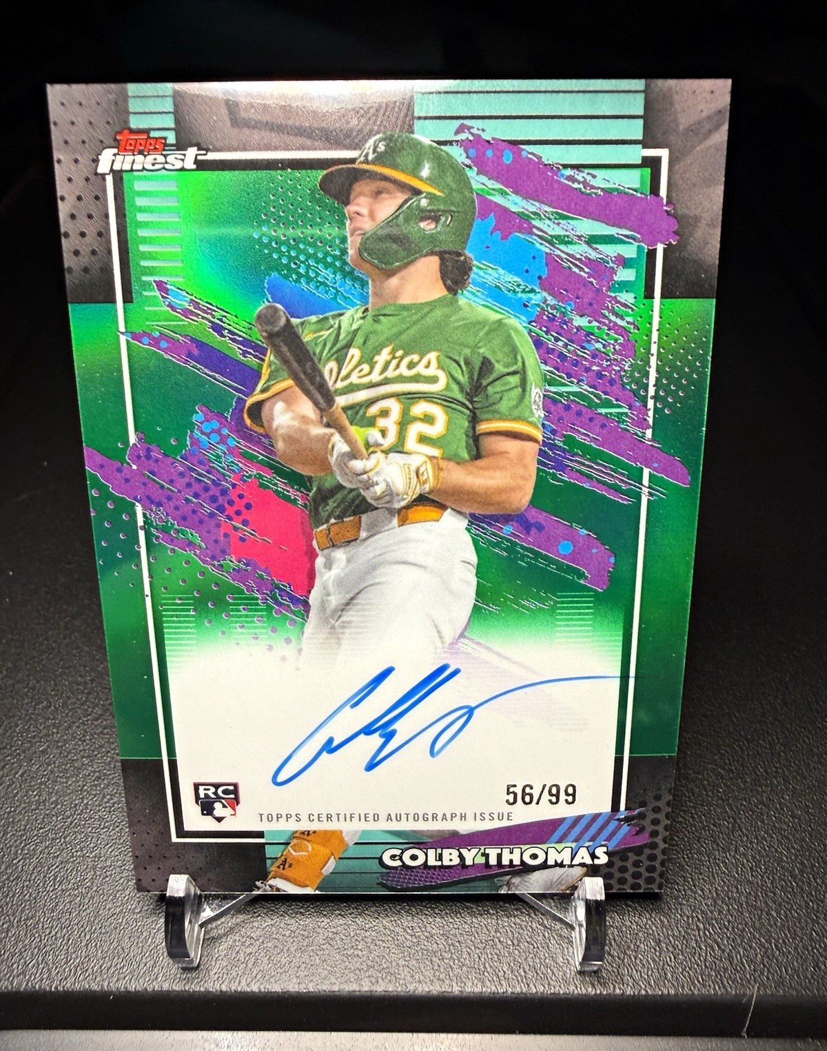 2026 Topps Finest Autograph Colby Thomas Athletics RC Auto Green /99 #FA-CT