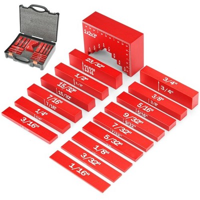 Setup Blocks Height Gauge, 16pcs Precision Aluminum Setup Bars, Router and Ta...