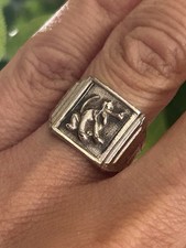 Ostby Barton Walt Disney Pluto 1940s Sterling Silver 925 Ring Sz 6.75