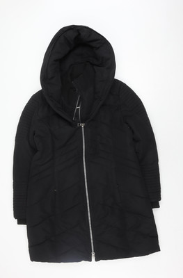 Point Zero Damen schwarze Steppjacke L Kapuze Winter