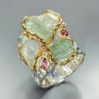Jewellery 10 ct+ Natural Tourmaline Ring 925 Sterling Silver Size 8 /R471100