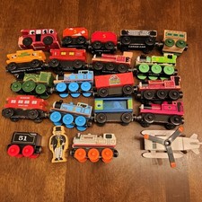 Lot Thomas  Friends Wooden Railway Trains Vintage Engine Cars Tender Cargo Bus