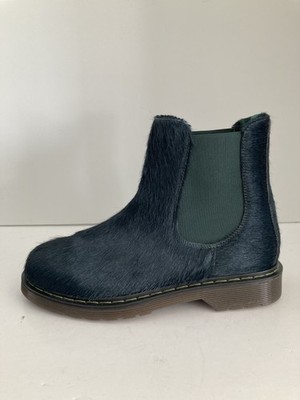 Weekend Max Mara Women's Pony Hair Chelsea Ankle Boots Green-Blue EU 39 NWOB