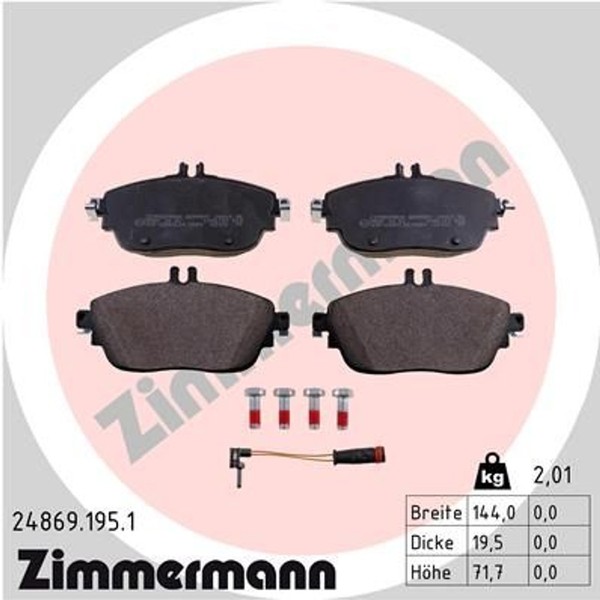 Zimmermann BremsbelÄGe MERCEDES-BENZ A-KLASSE W176 B-KLASSE W246 W242 CLA C117-image