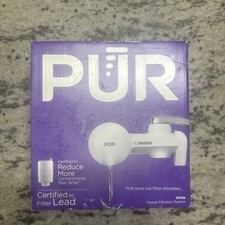 PUR Faucet Filtration System White Reduces 72 Contaminants Substances Open Box