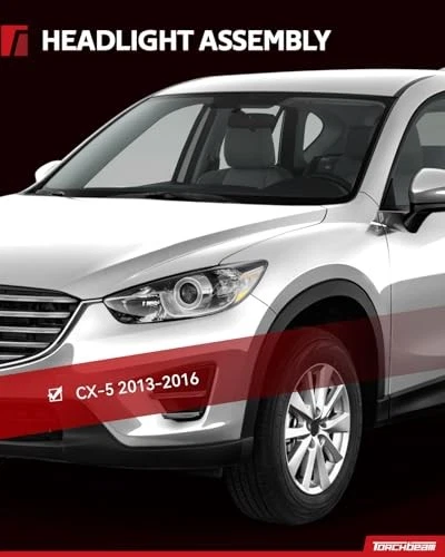 Headlight Assembly, Compatible with CX5 2013-2016, Bumper Headlamp Chrome - Picture 8 of 8
