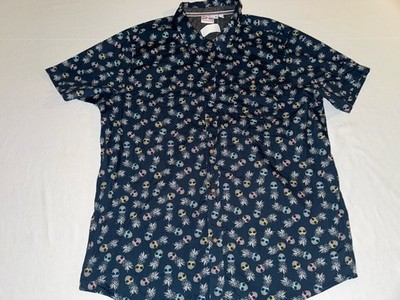 Ron Jon Shirt Navy Pineapple Print Casual Button-Down Short Sleeve Men Sz XL