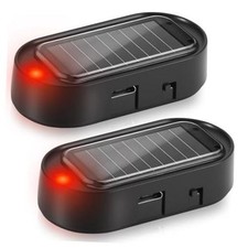 Car Security Solar Power Simulated Dummy Alarm, 2PCS Anti Theft Car Device Car