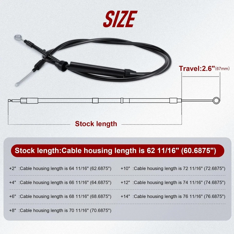 Cable de embrague extendido 64 11/16" para Harley 1987-2006 doble cámara y motor Evolution... Foto 4 de 4