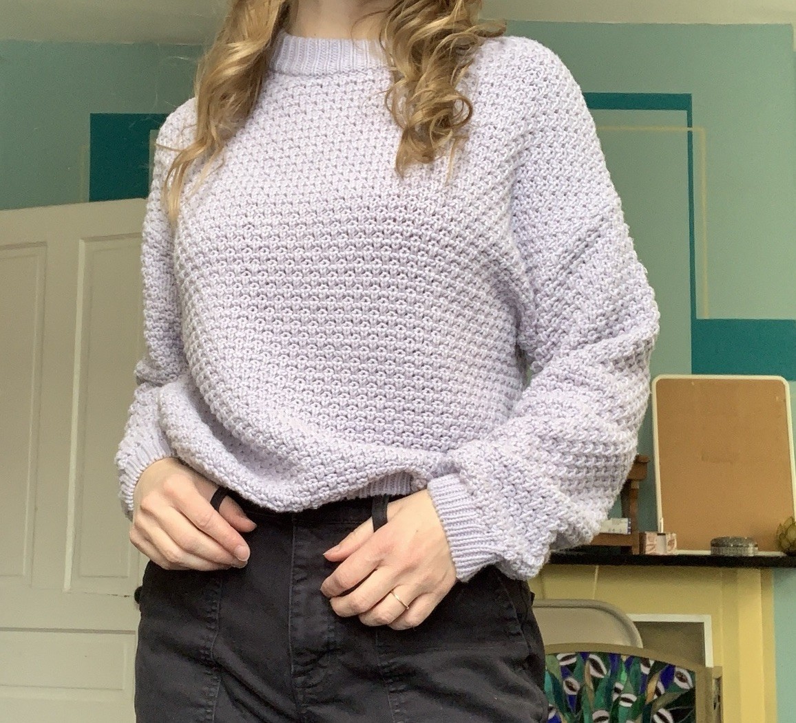 Universal Thread Medium Lavender Chunky-Knit Pull… - image 1