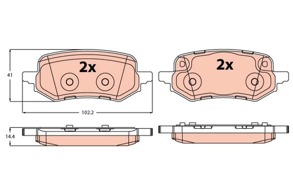 TRW Bremsbelagsatz Scheibenbremse GDB2367 FüR Ford Puma J2K CF7 Ecoboost Mhev-image