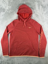 Nike Hoodie Womens Medium Red Therma Fit Fleece Just Do It Pullover
