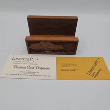 Lasercraft Laser Art Tree Wood Business Card Holder Engraving W/Box