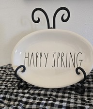 Rae Dunn HAPPY SPRING Oval Candy / Trinket Dish  Cottage Farmhouse