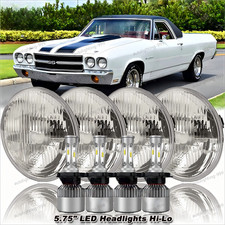 For Chevy Impala El Camino 5.75 5-34 White Led Headlights Hilo Beam 4pcs For Chevy Impala El Camino 5.75 5-34 White Led Headlights Hilo Beam 4pcs