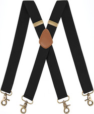 Fasker Suspenders for Men Heavy Duty 1.4 Inch Adjustable Elastic Straps X-Back M