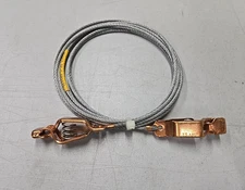 10' x 5/32" Grounding Cable w/ Dual Mueller 75 Amp 25-C Copper Alligator Clamps
