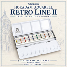 Imagen de Schmincke HORADAM Retro 1930s 9 Full Pan Watercolor Metal Set 74672