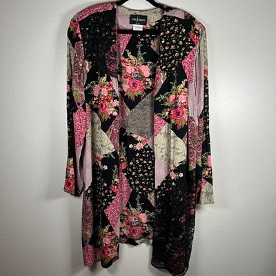 John Roberts | Women s vintage floral lace patchwork whimsy cardigan duster 
