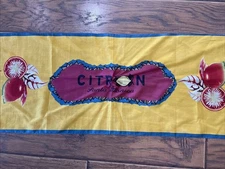 CITRON Santa Monica Citrus Scarf Print Yellow Blue Pink Red 14.5 X 53.5