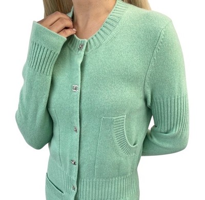 CHANEL Vintage P52425 CC Turnlock Logo Knit Cardigan Dress #38