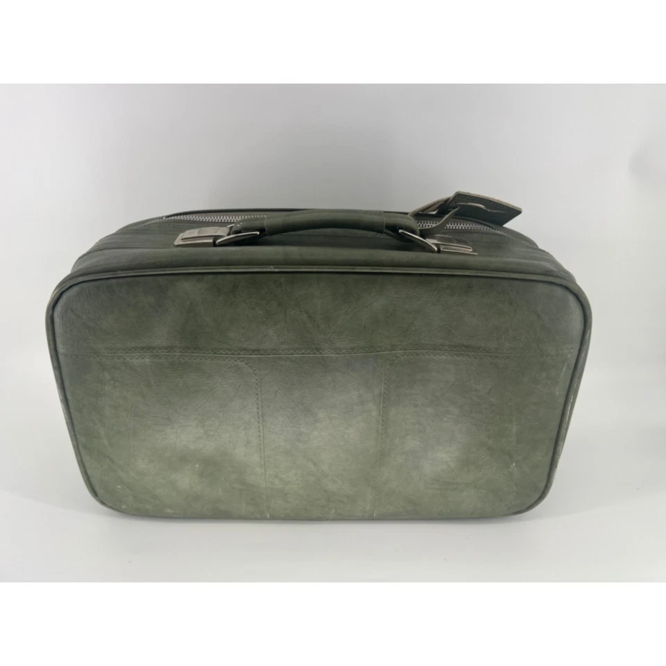 Vintage Samsonite Cordoba Green Carry-On-Bag 1960's Leather Luggage Suitcase - Image 4 of 4
