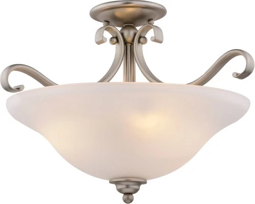 Vaxcel Lighting C0310 3 Light 17"W Flush Mount Bowl Ceiling - Nickel - Picture 1 of 9