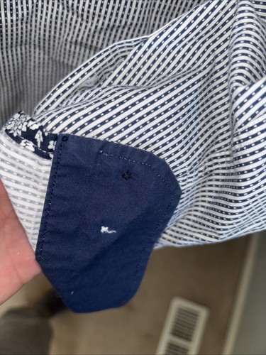 Steel & Jelly London weiß/blau Ls Knöpfe Bluse Baumwolle Oberteil Kragen Gr. M - Bild 4 von 5