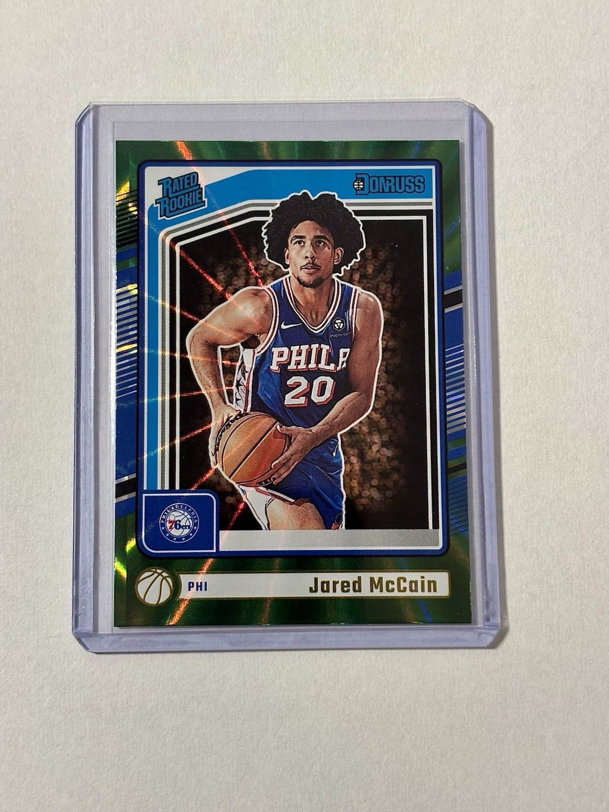 2024-25 Panini Donruss Jared McCain Green Lazer Rated Rookie #228