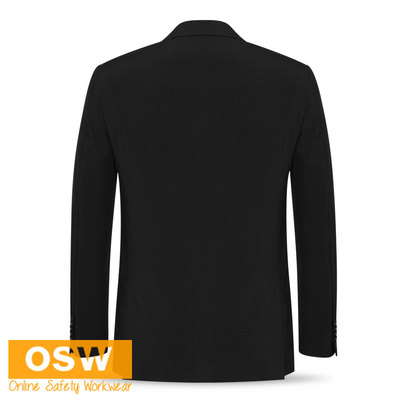 Mens Black Classic Two-Button Corporate Office Business Stretch