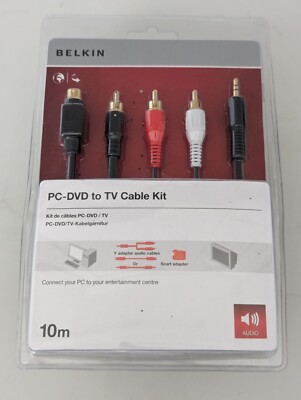 BELKIN PC-DVD ZU TV KABEL SET 10 M NEU VERSIEGELT ORIGINAL 