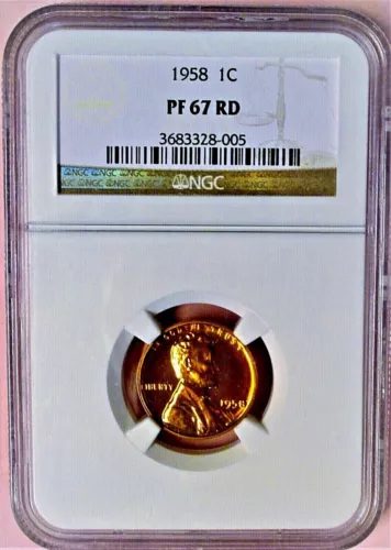 1958 NGC PF 67 RD *LINCOLN WHEAT PROOF CENT! *VERY SHARP!