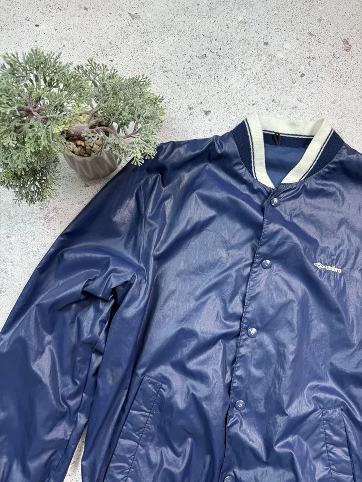 Vintage Umbro Bomber Jacket Soccer Football Size L Blue - Image 3 of 4