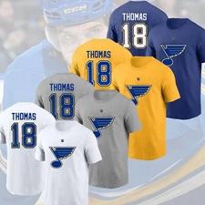 HOT NEW ! Robert Thomas #18 St Louis Blues 2025 Player Name & Number Fan Gifts