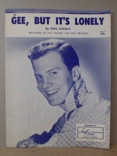 1 vintage sheet music PHIL EVERLY - Gee, But It's Lonely, DOT Records