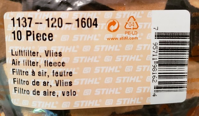 STIHL FILTRO ARIA A VELO PER MOTOSEGA STIHL MS 193 T Tc Ms 194 T Tc Originale.1.1.7.gp.25759 - Foto 8