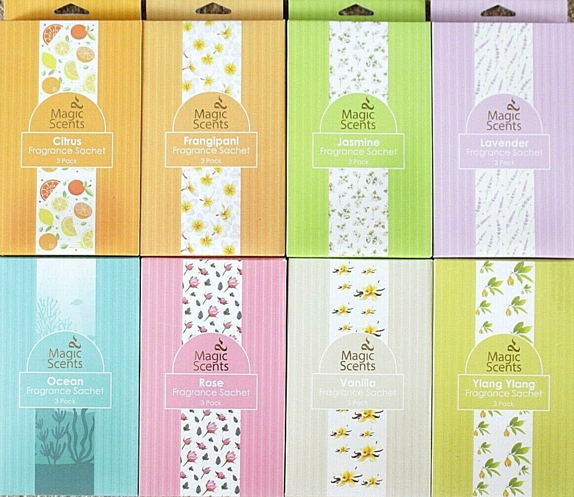 3 Fragrance Satchets Drawer Clothes Linen Cupboard Potpourri Car Air