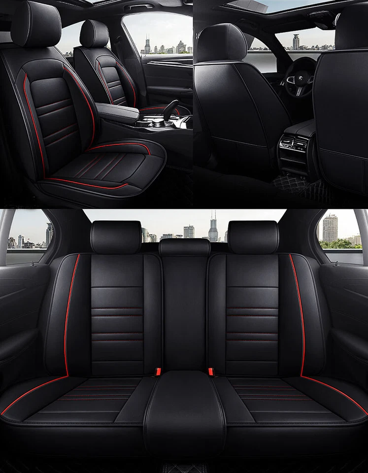 Juego completo de 5 fundas protectoras de asiento de cuero para Jeep Wrangler JK JL 2007-2023 Foto 3 de 4