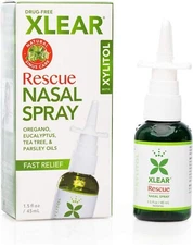 Xlear Rescue Natural Nasal Spray with Xylitol, Oregano and Tea Tree (Pack of 1)