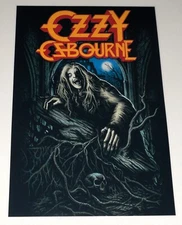 Large Ozzy Osbourne Bark at the Moon 1983 Promo Black Sabbath Poster 19"x13"