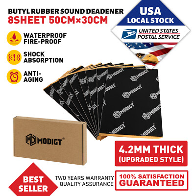 BLACK SOUND DEADENING PROOFING CAMPER CAR BUTYL MAT METAL AUDIO PANEL 12.91sqft