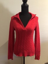 100 ladies cashmere pull over sweater color red