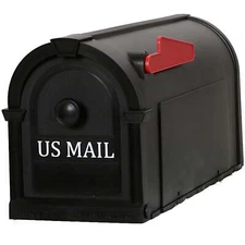 Durable Postal Pro Hampton Plastic Mailbox Black