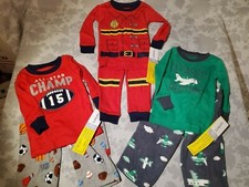 NWT Carter's Boys 2-Piece Cotton  Fleece Pajamas, 12 month