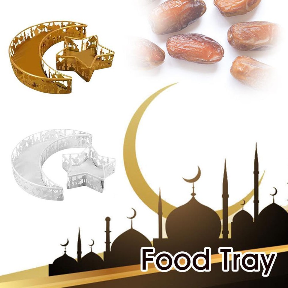2pcs Moon & Star Shaped Serving Trays for Ramadan & Eid Decorations, eBay